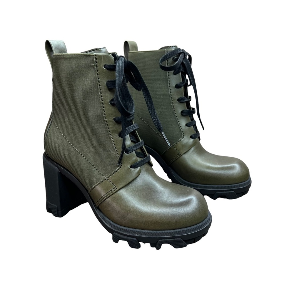 rag & bone Olive Green Lace-Up Combat Moto Boots - Picture 4 of 15